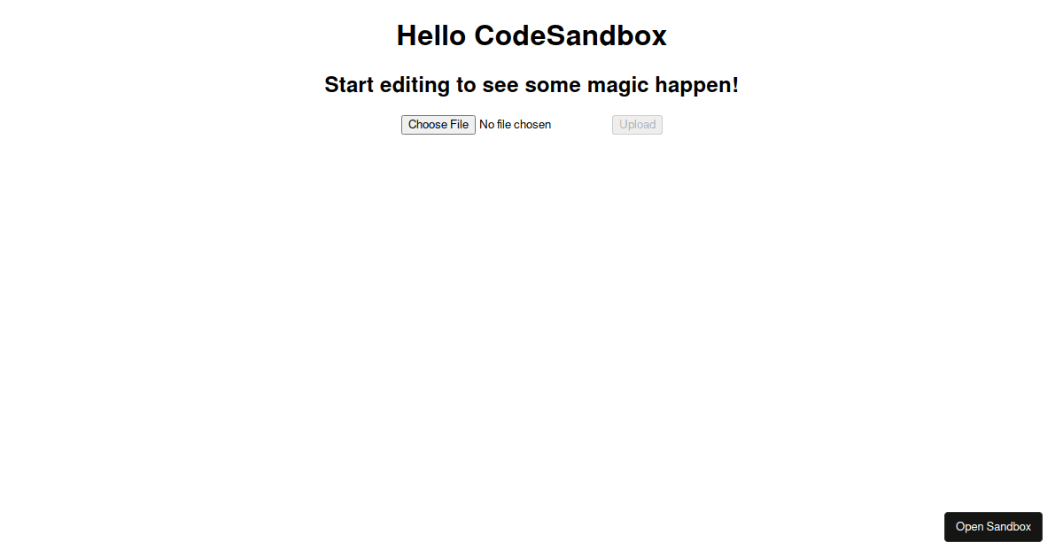 Image upload to cloudinary - Codesandbox