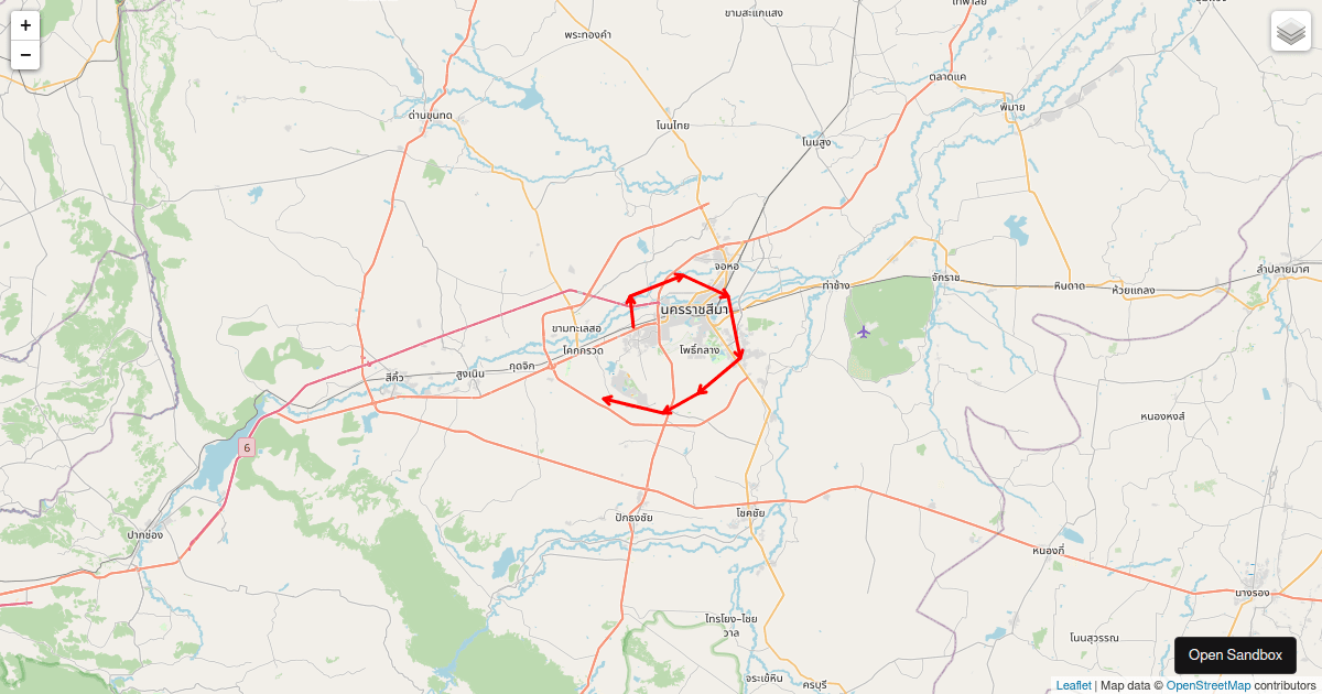 Leaflet Arrowheads Example Codesandbox