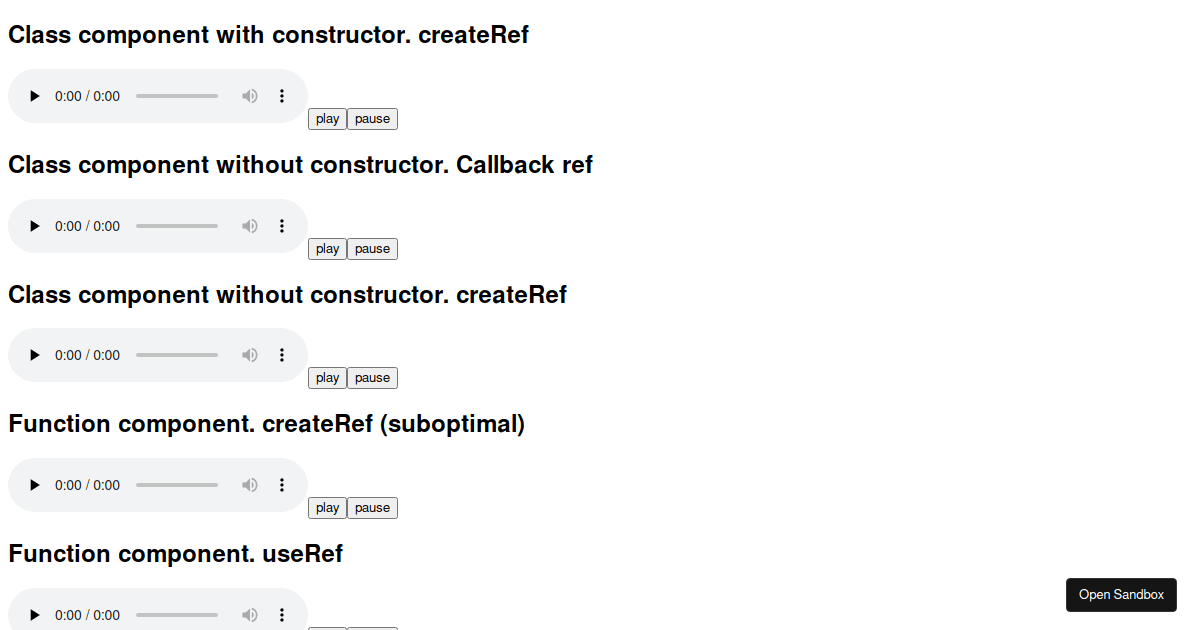 React refs - Codesandbox