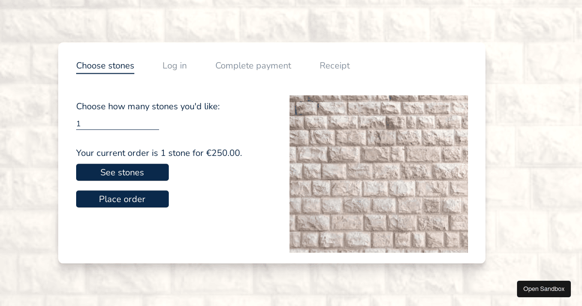 amos payment demo - Codesandbox
