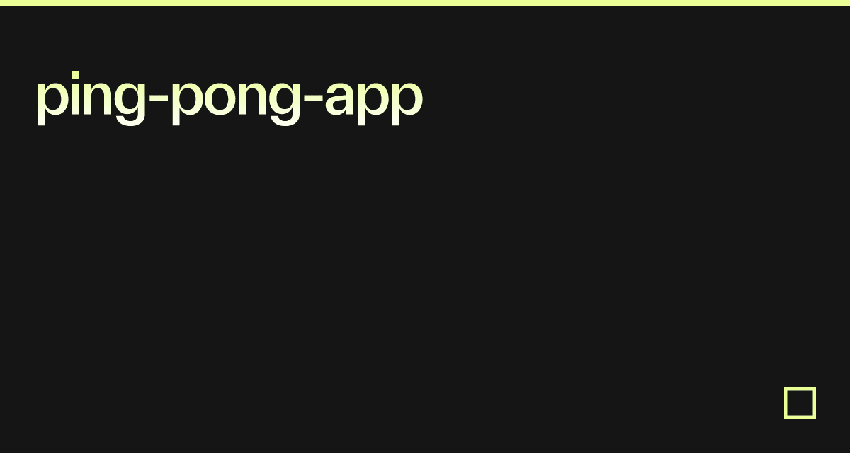 pingpongapp Codesandbox