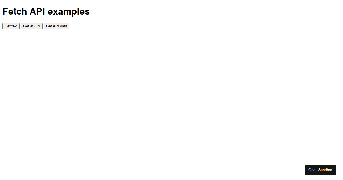 Fetch API Example - Codesandbox