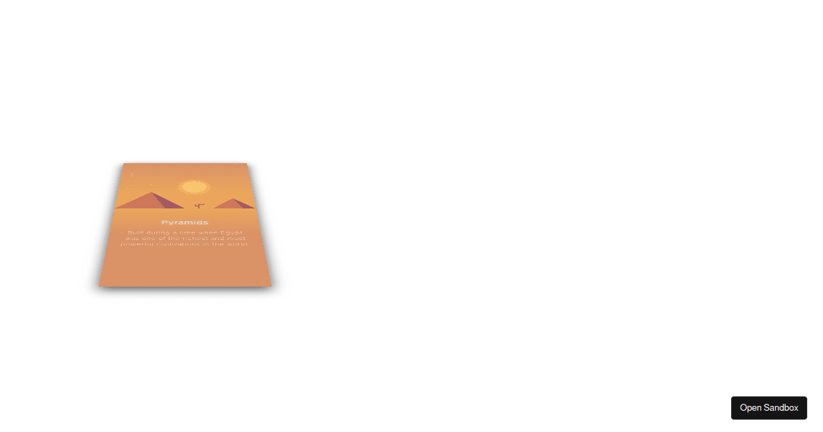 css3 card 3d hover effect - Codesandbox