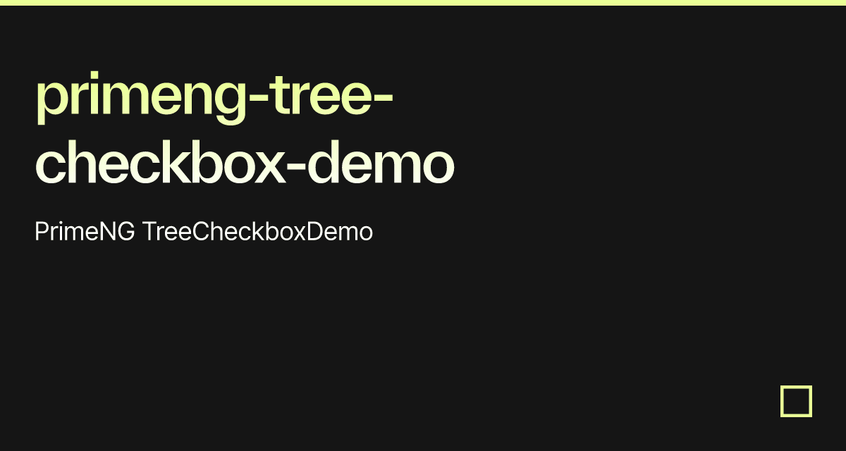 primeng-tree-checkbox-demo - Codesandbox