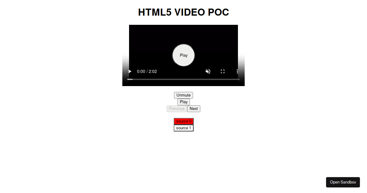 Html5 video codesandbox