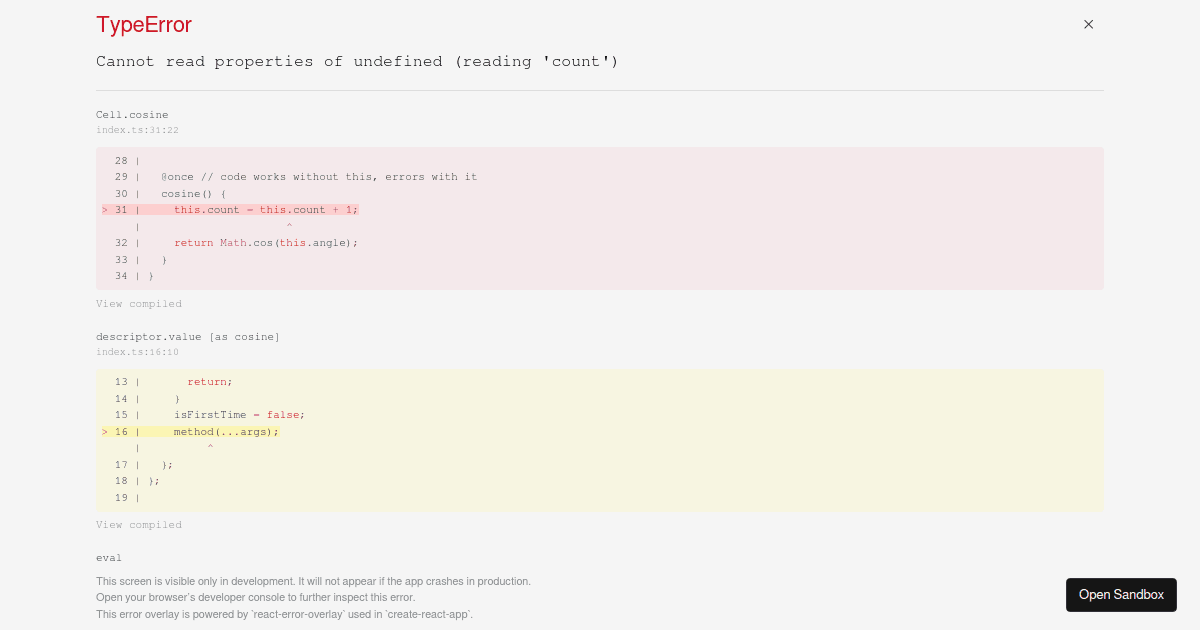 once decorator - Codesandbox