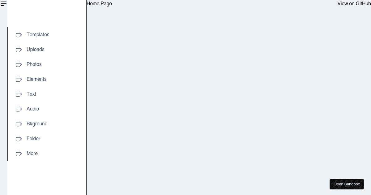 React minimal side navigation example forked codesandbox