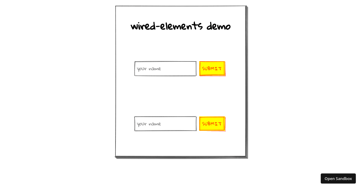 React Wrapper for Wired Elements (forked) - Codesandbox