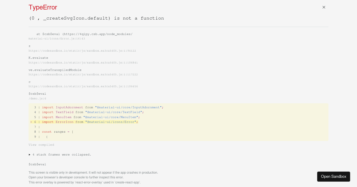 Material demo - Codesandbox