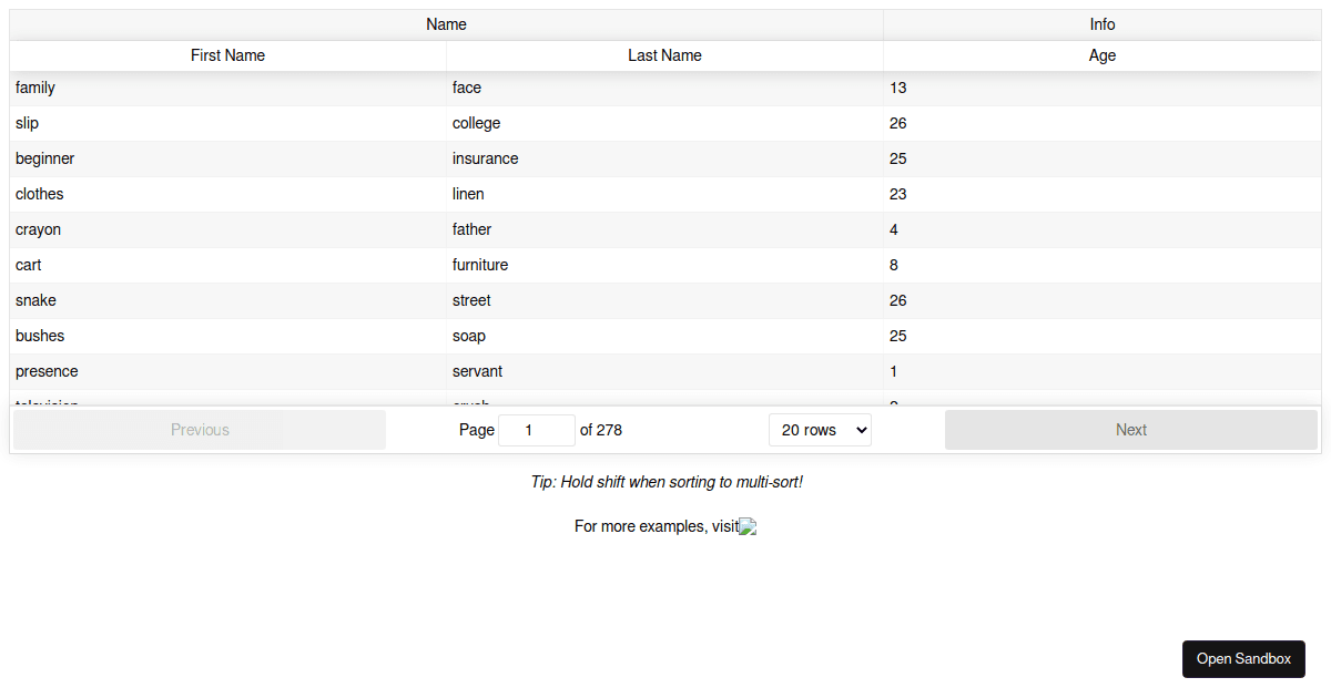 React-Table - Fixed Header + Vertical Scroll - Codesandbox