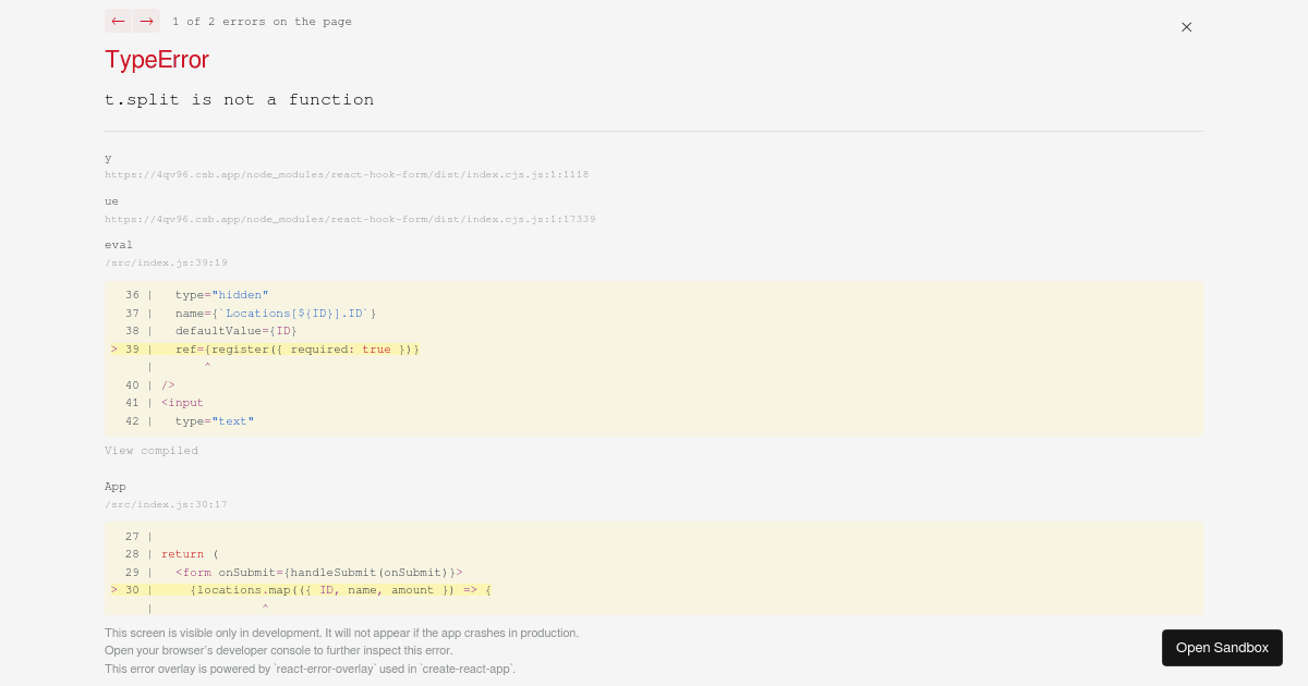 React Hook Form - useForm Template - Codesandbox