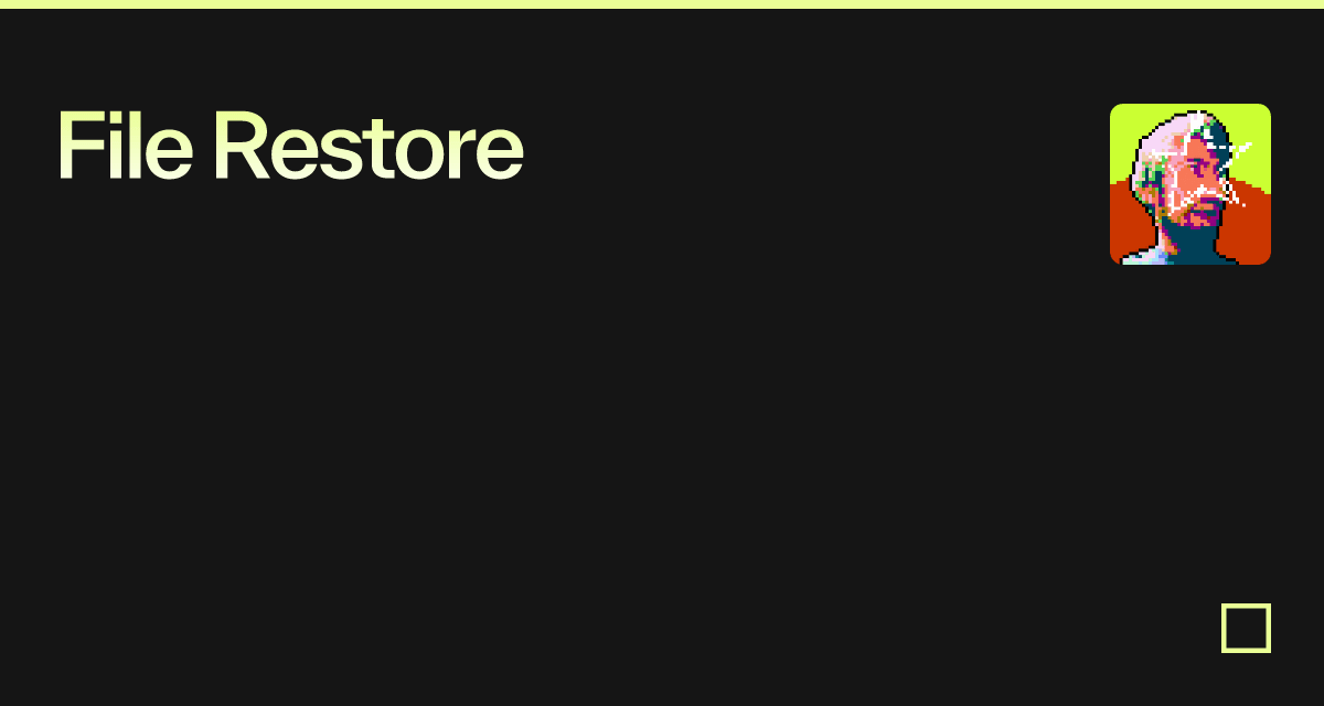 File Restore - Codesandbox