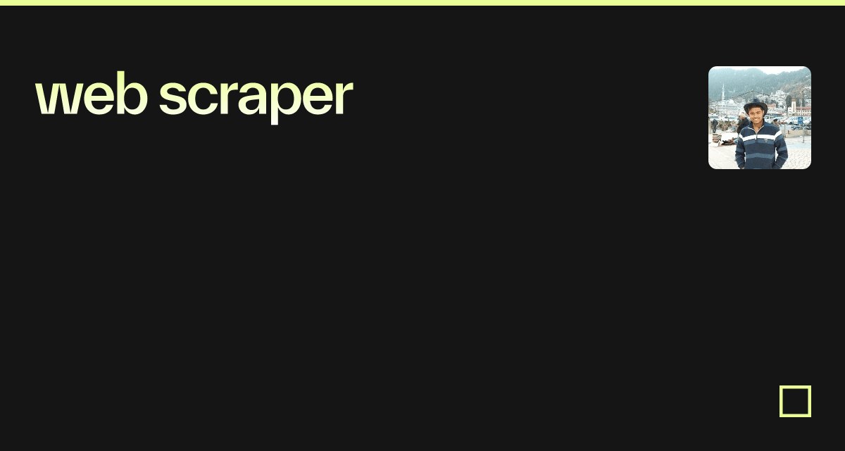 Web scraper codesandbox