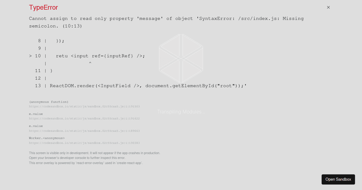 useEffect for input focus (forked) - Codesandbox