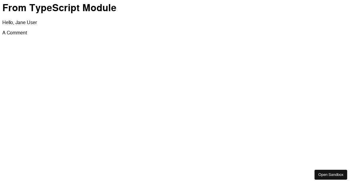 TypeScript module example (forked) - Codesandbox