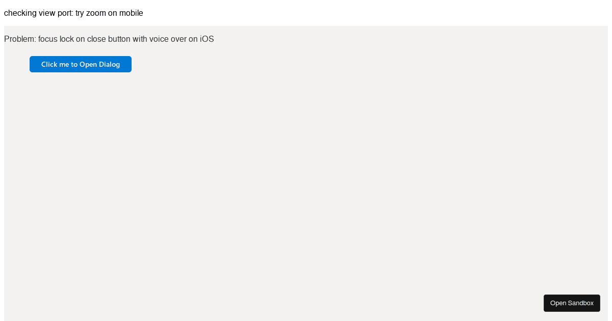 Fluent Modal on Dialog (forked) - Codesandbox