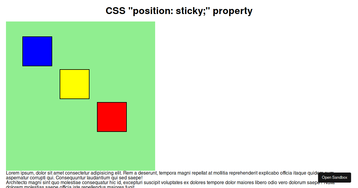 Css Position Sticky Codesandbox 2486