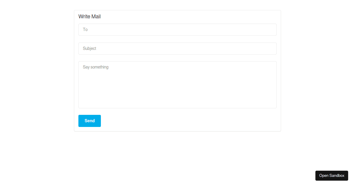 Simple email form with cancellation - Codesandbox