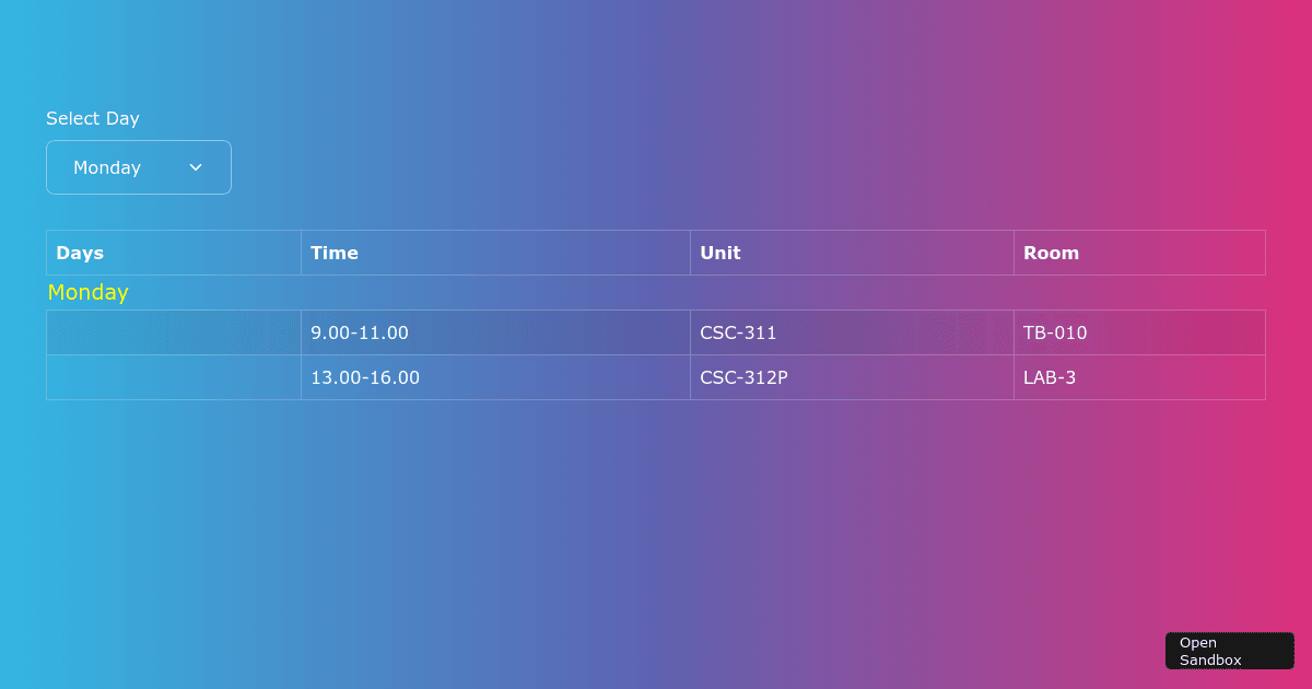 react - Codesandbox