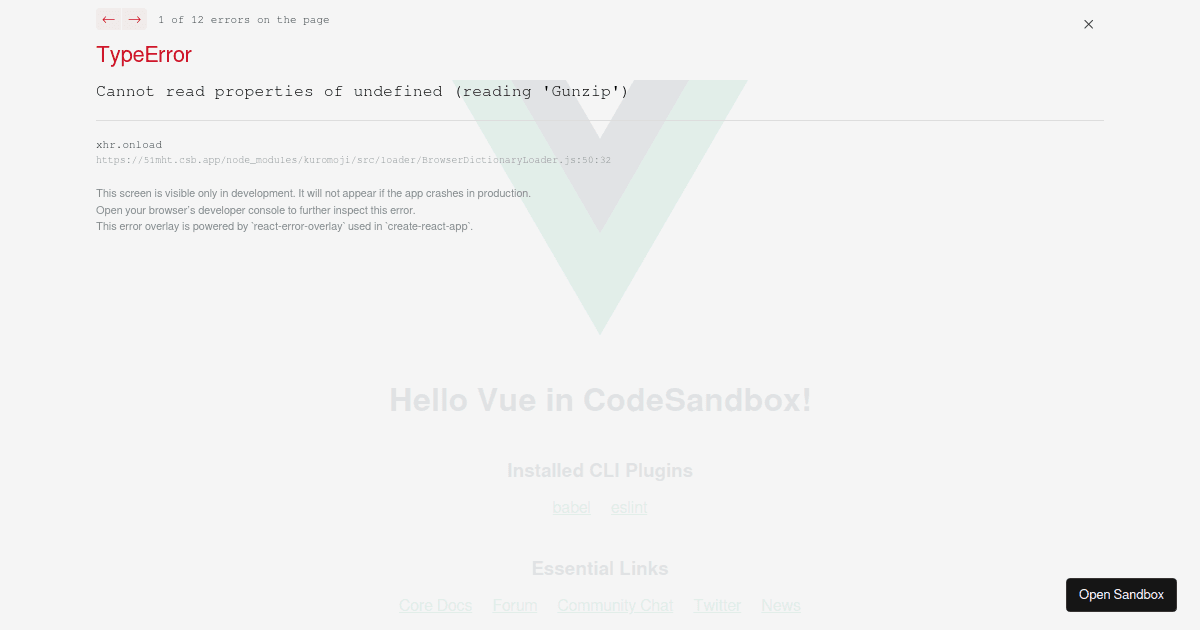 Vue Template - Codesandbox