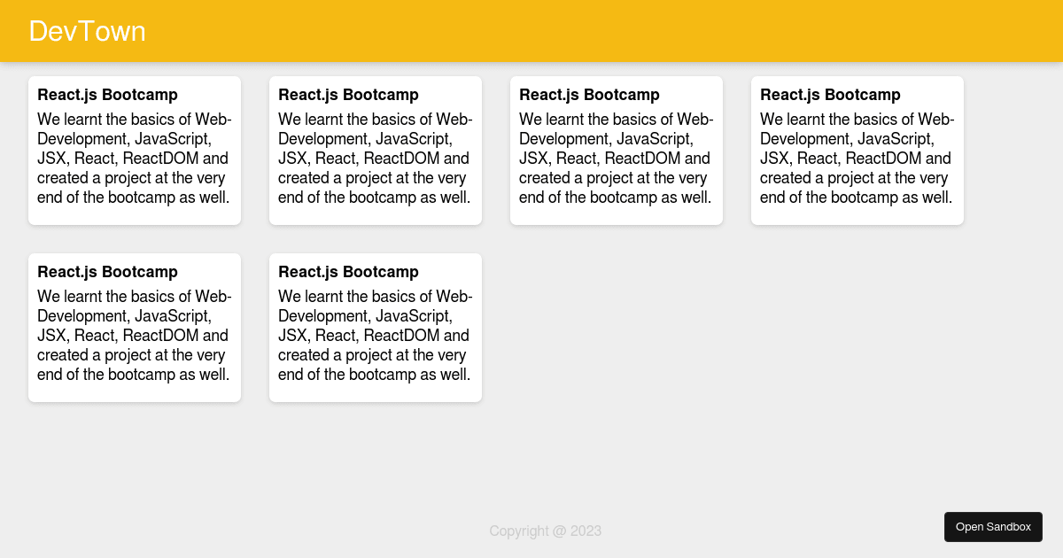 React.js Project - Codesandbox