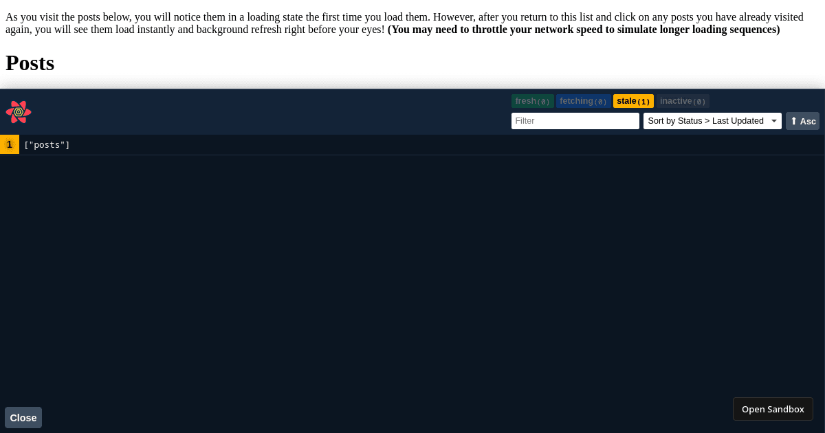 TanStack/query: basic - Codesandbox