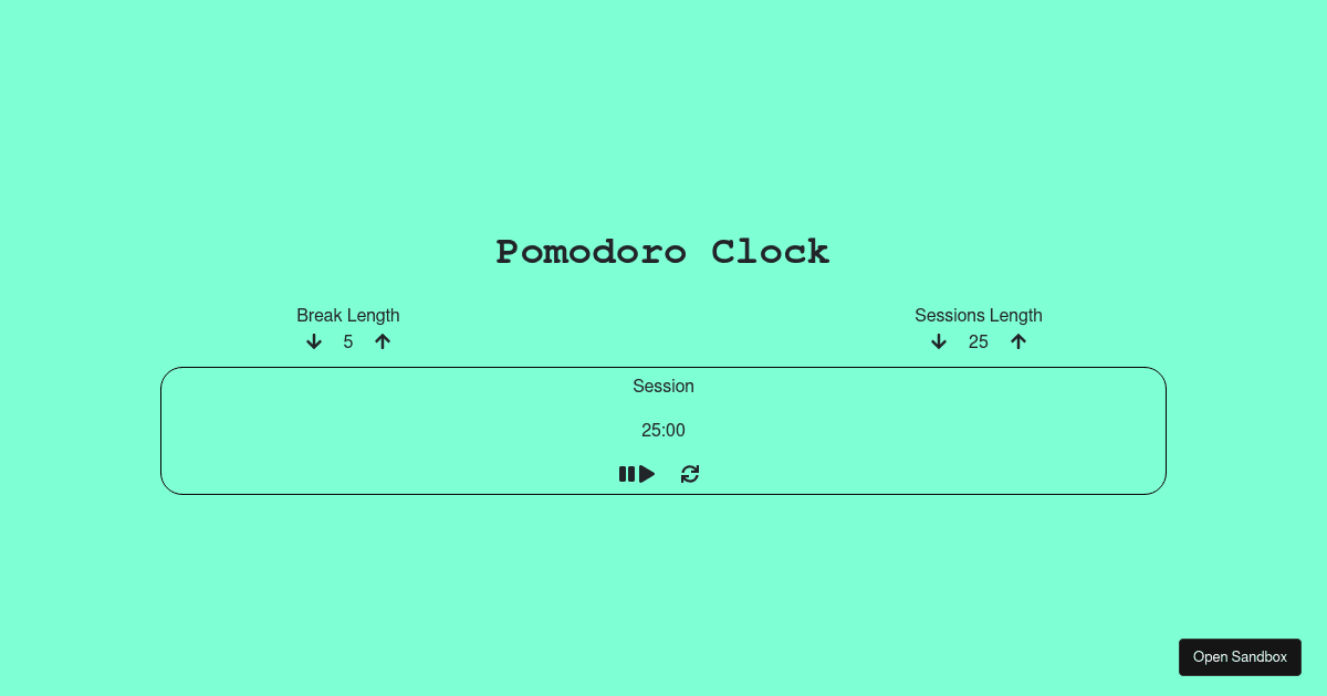 Pomodoro Clock - Codesandbox