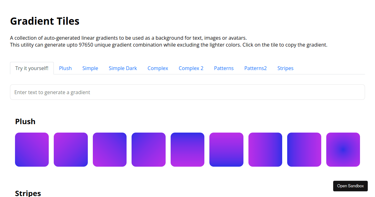 gradient generation testing (forked) - Codesandbox