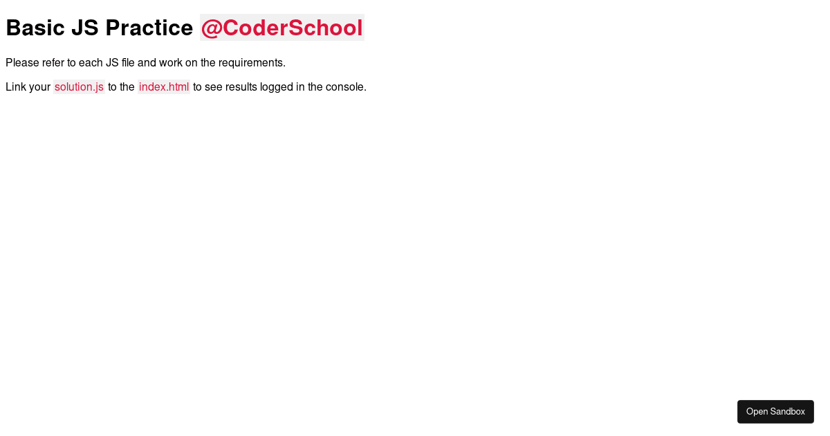 Basic JS Practice (forked) - Codesandbox