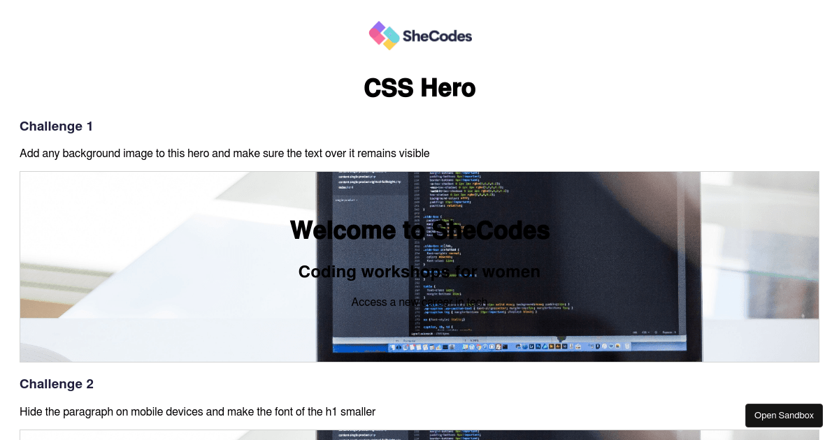 CSS Hero / Challenge (forked) - Codesandbox