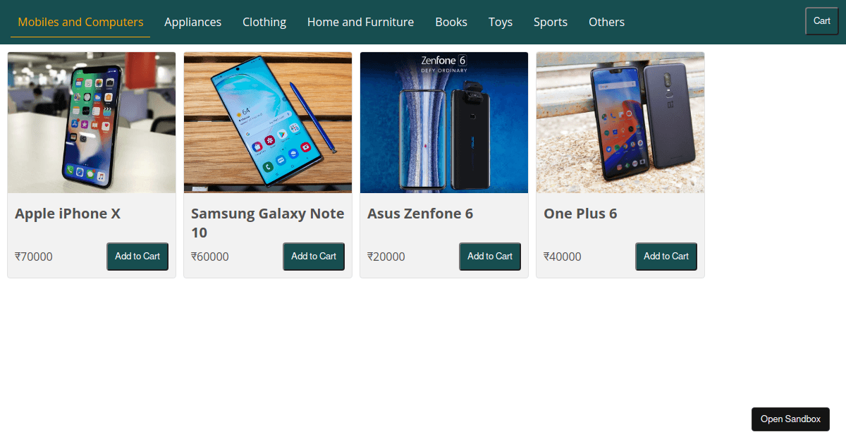 ecommerce - Codesandbox