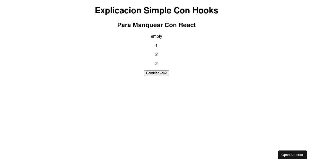 Simple React Hooks Example - Codesandbox