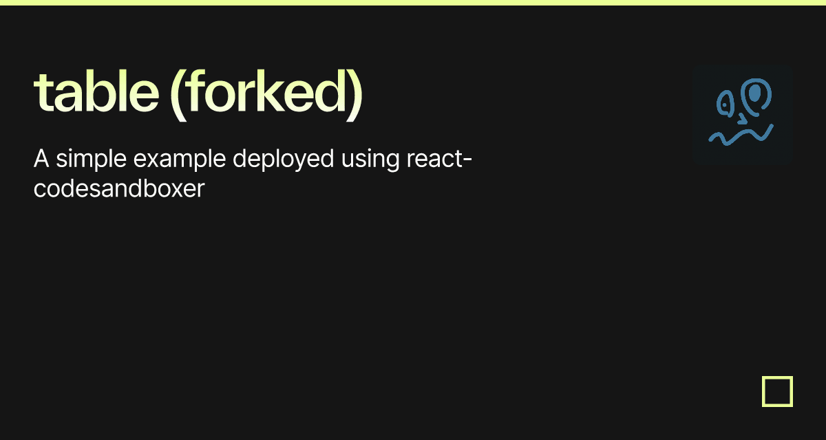 table (forked) - Codesandbox