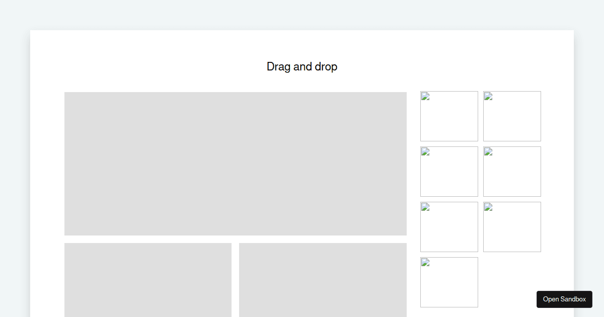 React drag and drop in gallery (forked) - Codesandbox