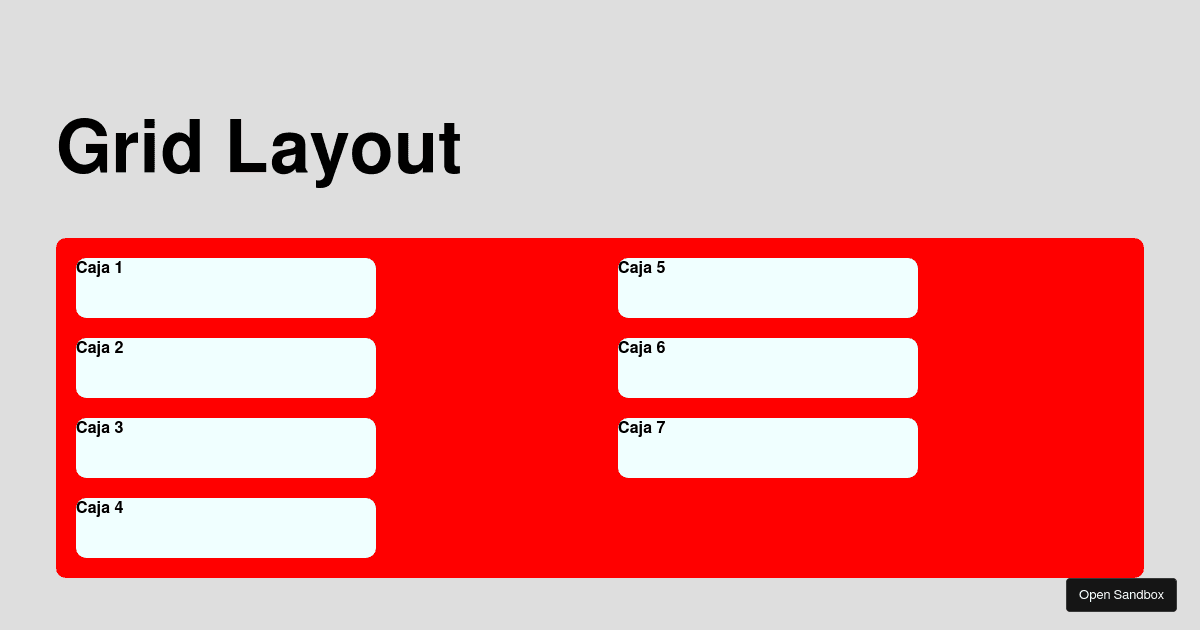 Grid Layout Codesandbox