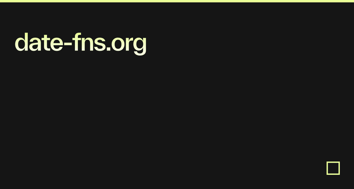 Date fns codesandbox