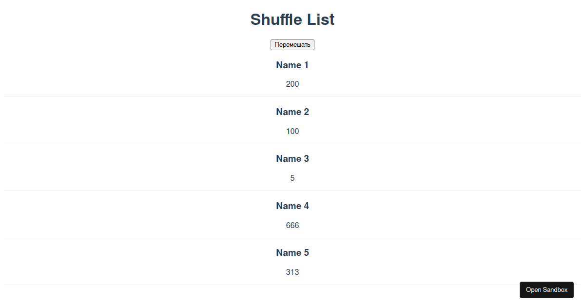 Filter List + transition - Codesandbox