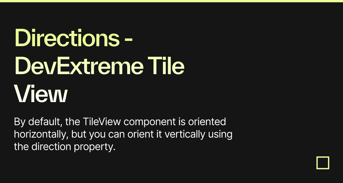 Directions - DevExtreme Tile View - Codesandbox