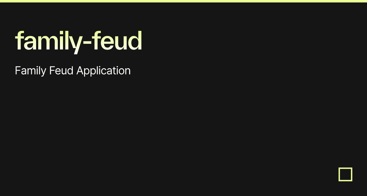 familyfeud Codesandbox