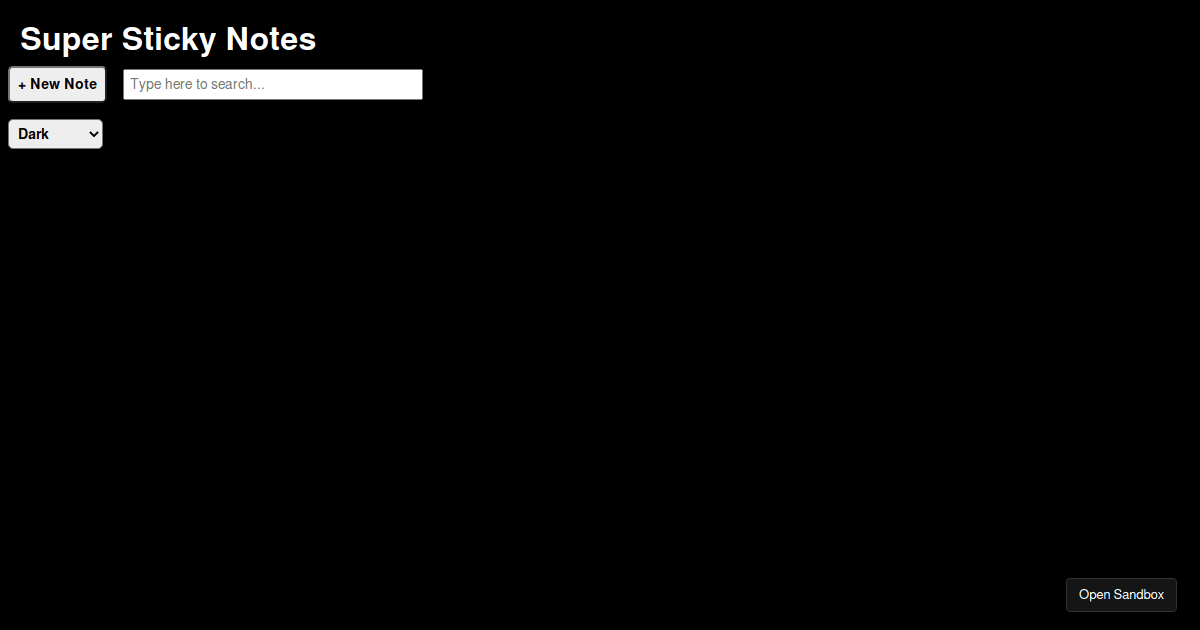 Sticky Note UI - Codesandbox