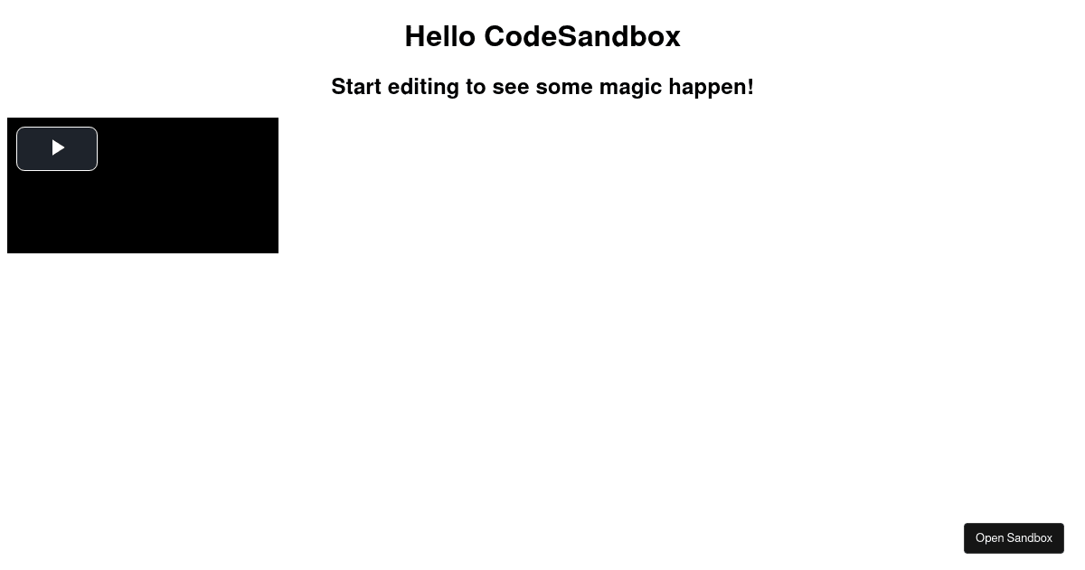VideoJs test (forked) - Codesandbox