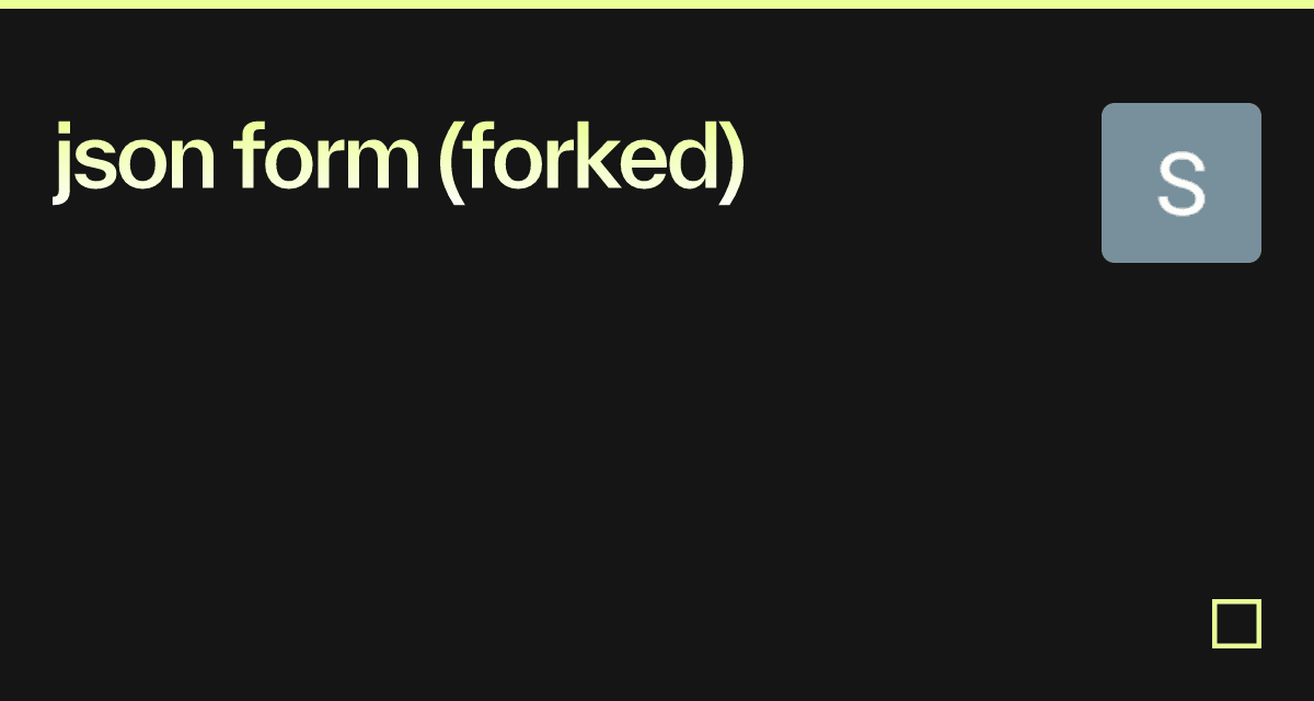 json form (forked) - Codesandbox
