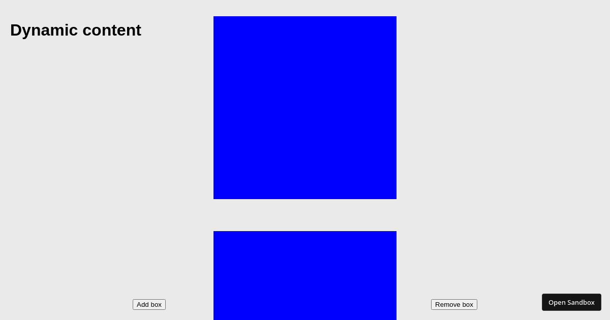Dynamic content - Codesandbox