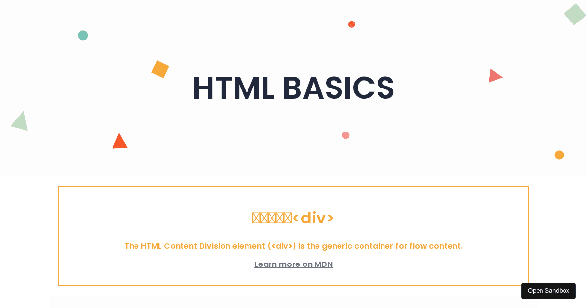 HTML5 Basics - Codesandbox