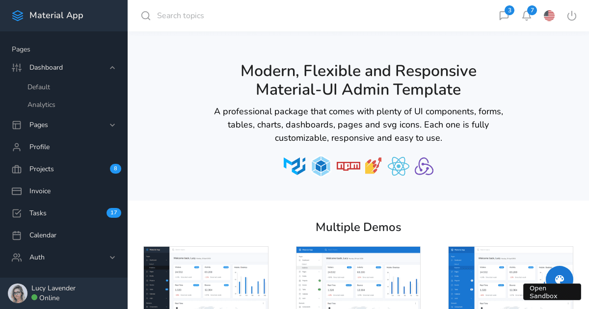 Dashboard 5 (forked) - Codesandbox