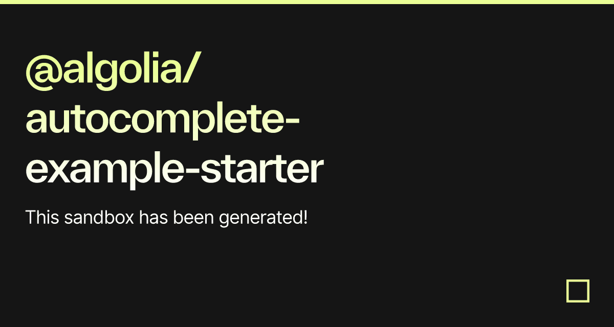 @algolia/autocomplete-example-starter - Codesandbox