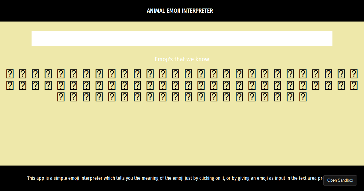 Animal Emoji Interpreter - Codesandbox