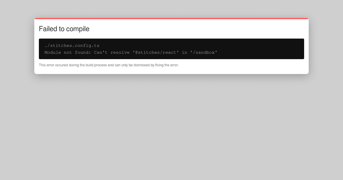 Stitches CI: Next.js - Codesandbox
