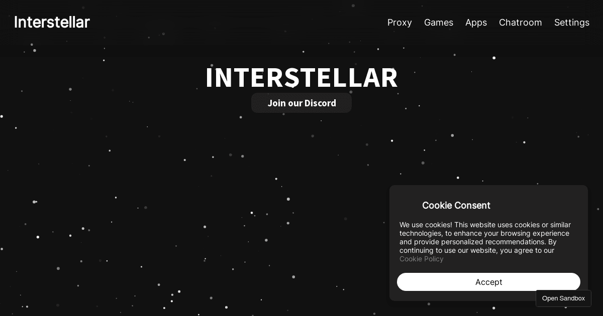 Interstellar Games (forked) - Codesandbox
