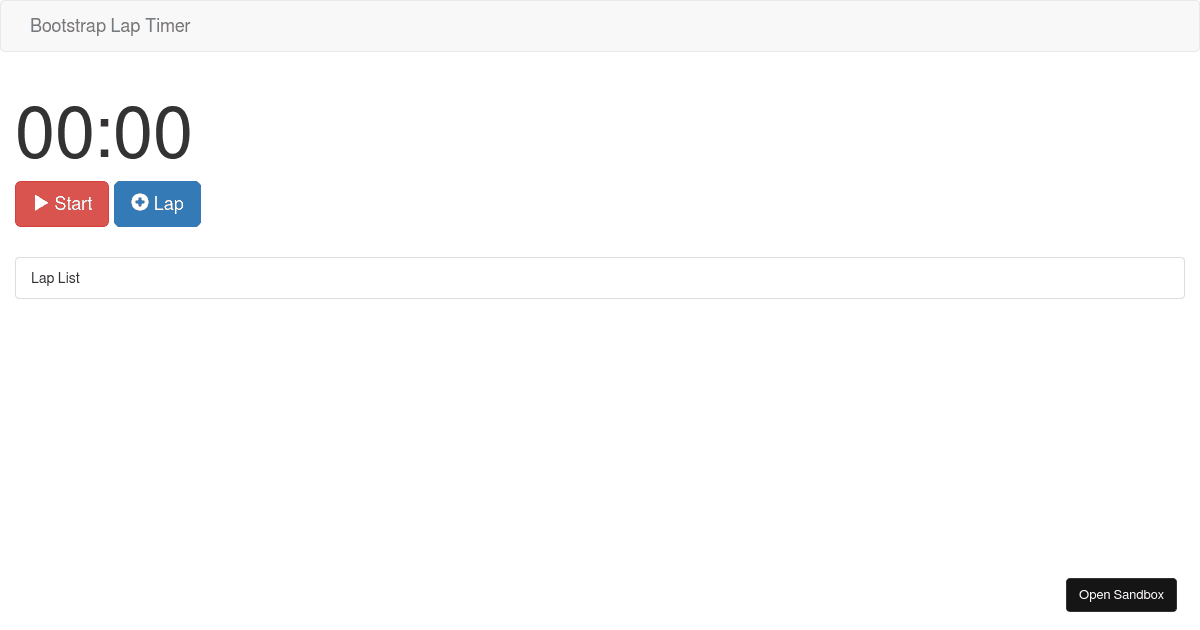 bootstraplaptimer Codesandbox
